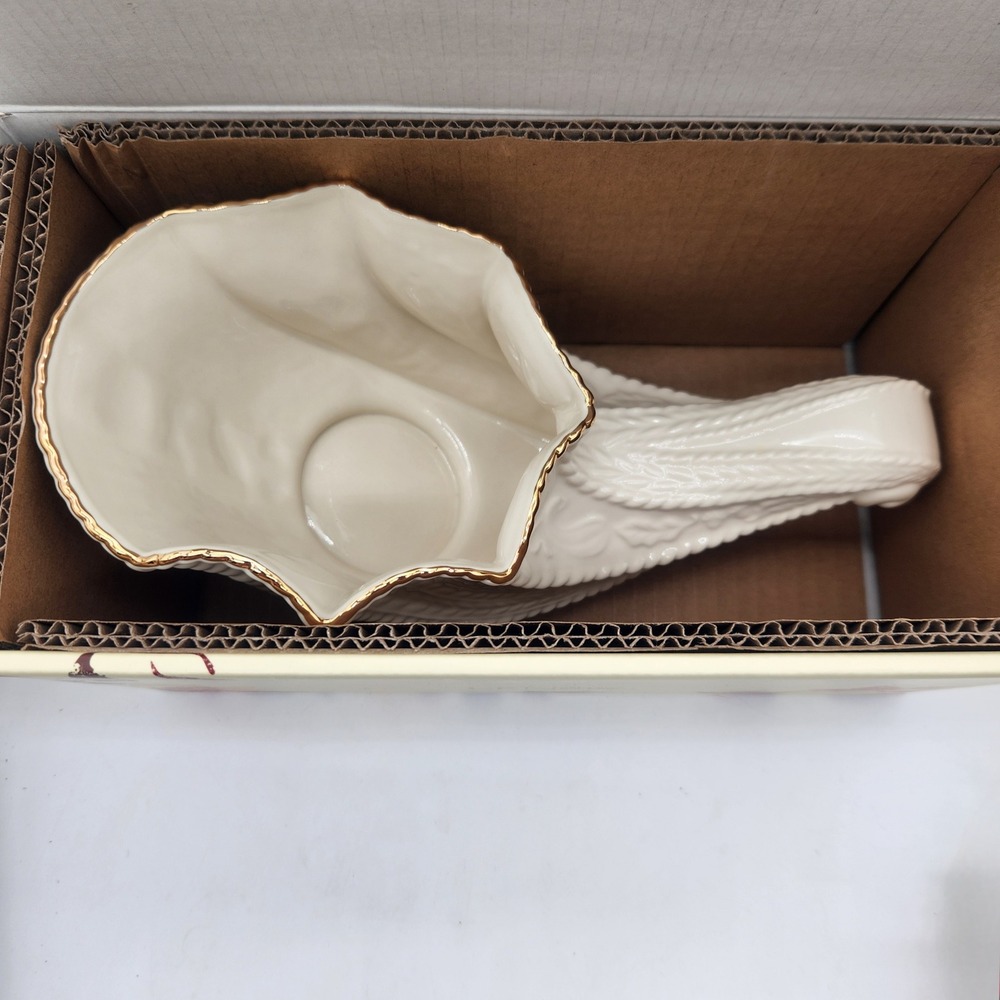 Lenox Fruits Of Life Cornucopia Ivory With 24K Gold Trim Thanksgiving Fall Decor - Picture 8 of 11